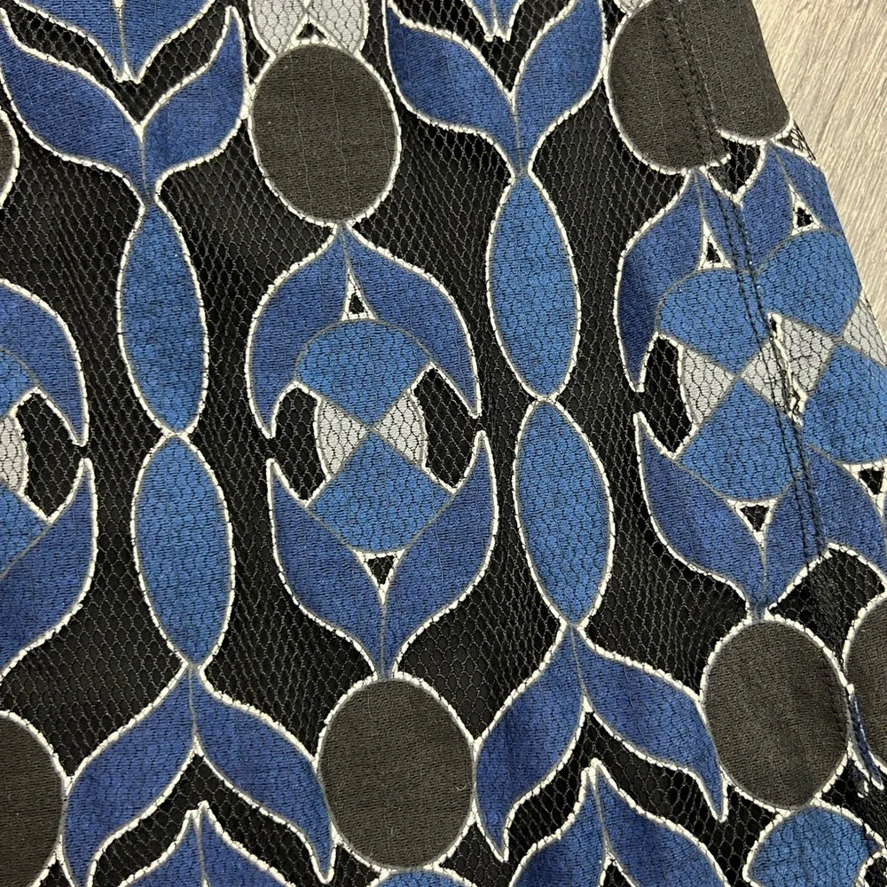 Tory Burch‎ Black/Navy Print Blouse